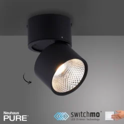 LED-Deckenleuchte PURE Nola, einflammig, schwarz