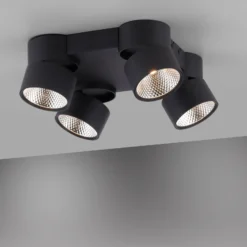 LED-Deckenleuchte PURE Nola, vierflammig, schwarz