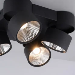 LED-Deckenleuchte PURE Nola, vierflammig, schwarz