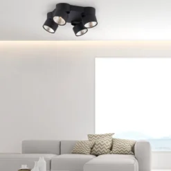 LED-Deckenleuchte PURE Nola, vierflammig, schwarz