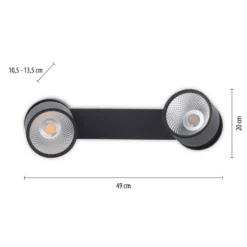 LED-Deckenleuchte PURE Nola, zweiflammig, schwarz