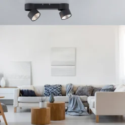 LED-Deckenleuchte PURE Nola, zweiflammig, schwarz