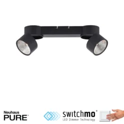 LED-Deckenleuchte PURE Nola, zweiflammig, schwarz