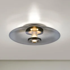 LED-Deckenleuchte PURE Vitrum, grau, Glas/Aluminium, Ø 45 cm