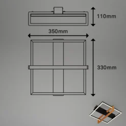 LED-Deckenleuchte 3775015 Quadrat 1fl. mit Holz