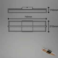LED-Deckenleuchte 3777015 Rechteck mit Holzelement