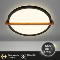 LED-Deckenleuchte Remsa, Ø 30 cm, Kunststoff, schwarz