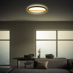 LED-Deckenleuchte Remsa, Ø 30 cm, Kunststoff, schwarz