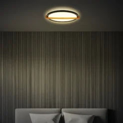 LED-Deckenleuchte Remsa, Ø 30 cm, Kunststoff, schwarz
