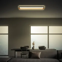 LED-Deckenleuchte Remsa, 20x60,5 cm, Kunststoff, schwarz