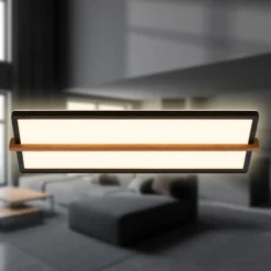LED-Deckenleuchte Remsa, 20x60,5 cm, Kunststoff, schwarz