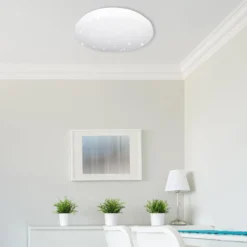 LED-Deckenleuchte Reva Star, Ø 50 cm, weiß, Kunststoff