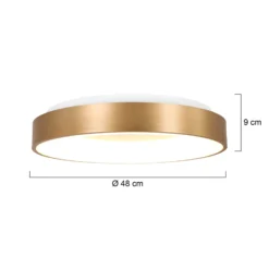 LED-Deckenleuchte Ringlede, 2.700 K, Ø 48 cm, gold, Metall