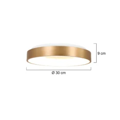 LED-Deckenleuchte Ringlede, 2.700 K, Ø 30 cm, gold, Metall