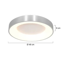 LED-Deckenleuchte Ringlede, 2.700 K, Ø 48 cm, silber, Metall