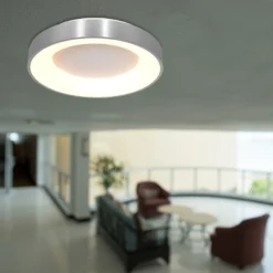 LED-Deckenleuchte Ringlede, 2.700 K, Ø 38 cm, silber, Metall