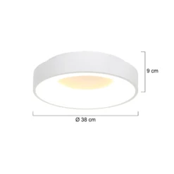 LED-Deckenleuchte Ringlede, 2.700 K, Ø 38 cm, weiß, Metall