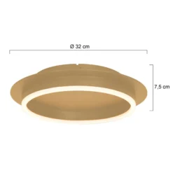 LED-Deckenleuchte Ringlux, goldfarben, Ø 32 cm, Metall