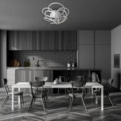 LED-Deckenleuchte Rizado, step-dim, nickel satin