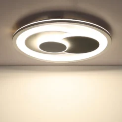 LED-Deckenleuchte Ruiz I, weiß/silber, Ø 48 cm, CCT
