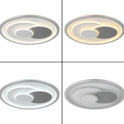 LED-Deckenleuchte Ruiz I, weiß/silber, Ø 48 cm, CCT