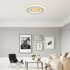 LED-Deckenleuchte Sabatino, Ø 48 cm, weiß/grau, CCT