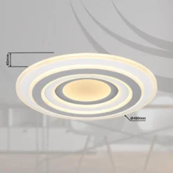 LED-Deckenleuchte Sabatino, Ø 48 cm, weiß/grau, CCT