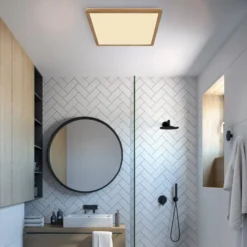 LED-Deckenleuchte Sapana, Länge 29,5 cm Holzoptik