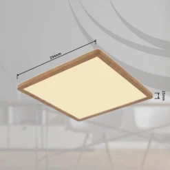 LED-Deckenleuchte Sapana, Länge 29,5 cm Holzoptik