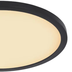 LED-Deckenleuchte Sapana, schwarz, rund, dimmbar