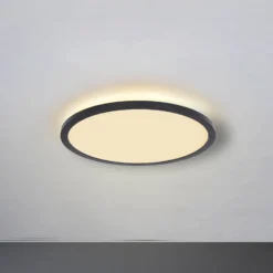 LED-Deckenleuchte Sapana, schwarz, rund, dimmbar