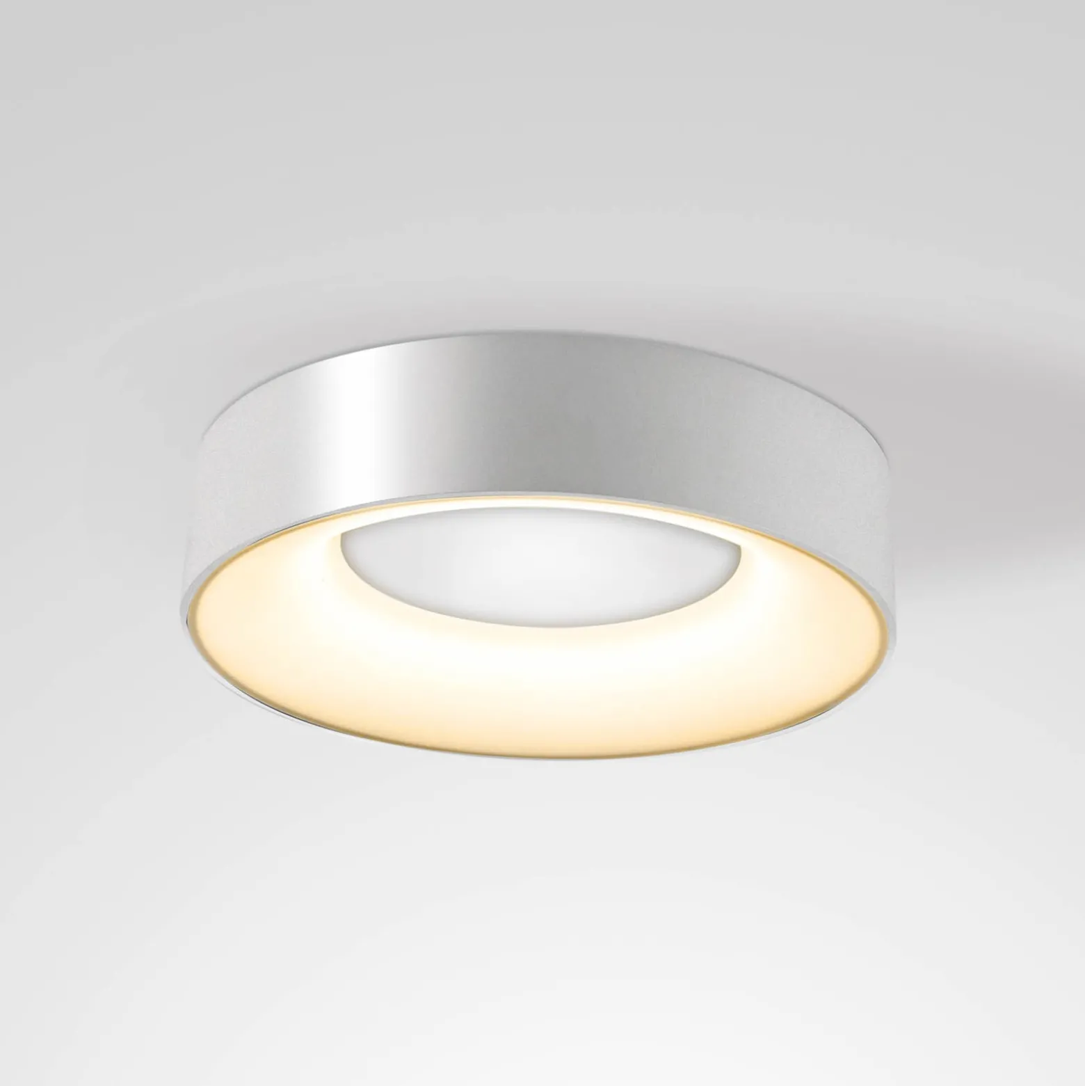 LED-Deckenleuchte Sauro, Ø 30 cm, silber