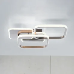 LED-Deckenleuchte Sevent, eckig, 3.000 K, stahl