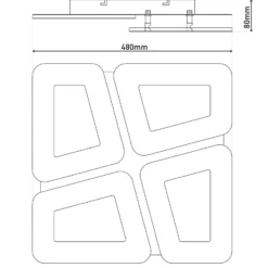 LED-Deckenleuchte Simen, weiß, Metall, 48x48 cm, CCT, Remote