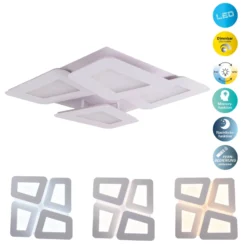 LED-Deckenleuchte Simen, weiß, Metall, 48x48 cm, CCT, Remote