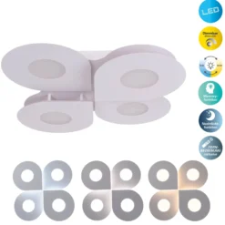 LED-Deckenleuchte Smilla, weiß, Metall, 50x50 cm, CCT Remote