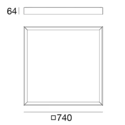 LED-Deckenleuchte Tara maxi, 74 cm x 74 cm