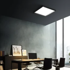 LED-Deckenleuchte Tara Q, 50 x 50 cm, schwarz, 3.000 K, Alu