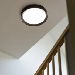 LED-Deckenleuchte Tara R, Ø 31,4 cm, schwarz, Alu, 3.000 K