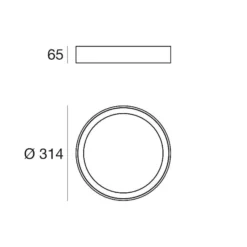 LED-Deckenleuchte Tara R, Ø 31,4 cm, schwarz, Alu, 3.000 K