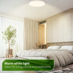 LED-Deckenleuchte Tava A, CCT, Ø 29 cm, weiß, Fernbedienung