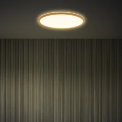 LED-Deckenleuchte Tava Wood, Ø 42 cm, Kunststoff, 3.000 K