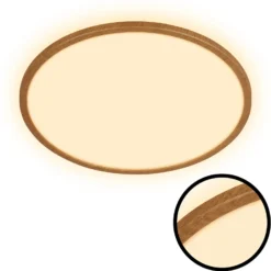 LED-Deckenleuchte Tava Wood, Ø 42 cm, Kunststoff, 3.000 K