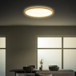LED-Deckenleuchte Tava Wood, Ø 42 cm, Kunststoff, 3.000 K