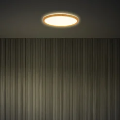 LED-Deckenleuchte Tava Wood, Ø 29 cm, Kunststoff, 3.000 K