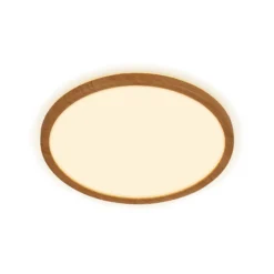 LED-Deckenleuchte Tava Wood, Ø 29 cm, Kunststoff, 3.000 K
