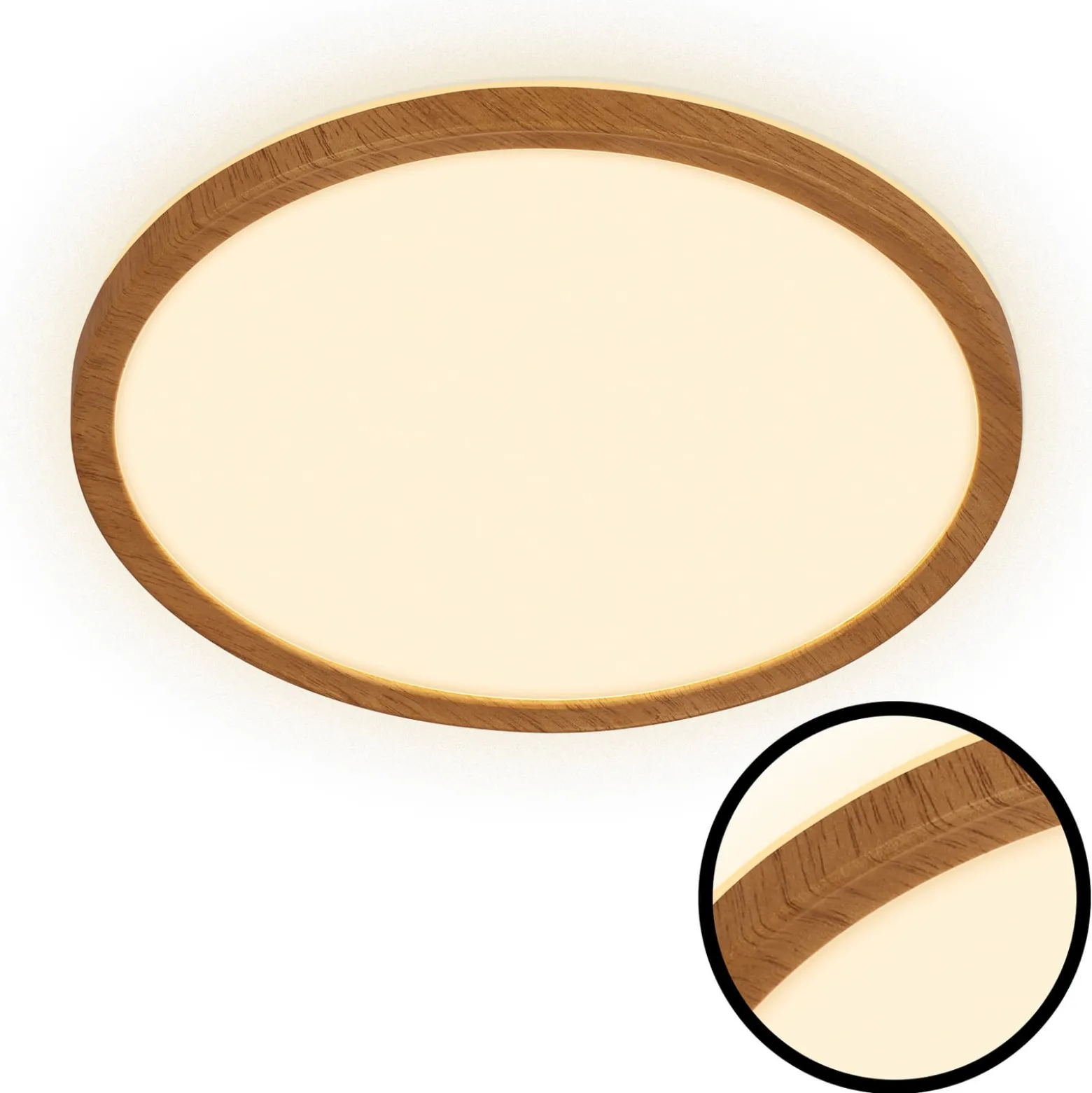 LED-Deckenleuchte Tava Wood, Ø 29 cm, Kunststoff, 3.000 K