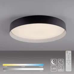 LED-Deckenleuchte TAVOLI, schwarz, Ø 49 cm, Metall, CCT, dim