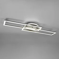 LED-Deckenleuchte Twister, drehbar, Remote, nickel