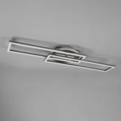 LED-Deckenleuchte Twister, drehbar, Remote, nickel